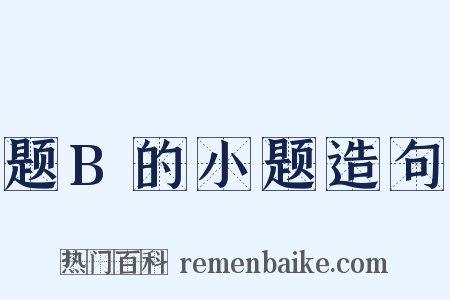 题B的小题造句是什么意思的图片